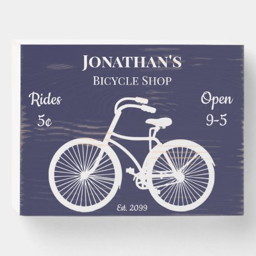 Bicycle Shop Rides 5 Wood Box Sign