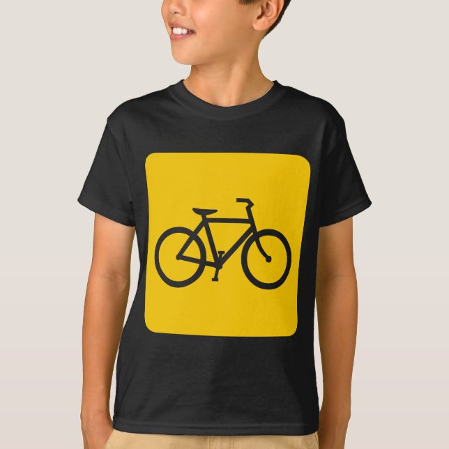 Bicycle Sign - Amber T-Shirt (Front)