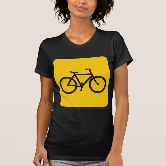 Bicycle Sign - Amber T-Shirt (Front)