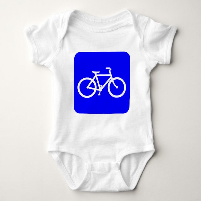 Bicycle Sign - Blue Baby Bodysuit (Front)