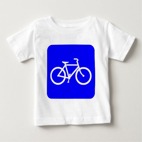 Bicycle Sign _ Blue Baby T_Shirt