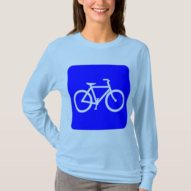 Bicycle Sign - Blue T-Shirt (Front)