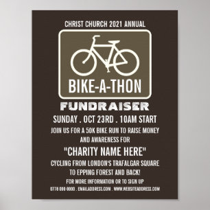 Bicycle Sign, Charity Bike-a-Thon Event Poster