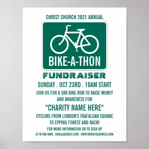 Bicycle Sign Charity Bike_a_Thon Event Poster