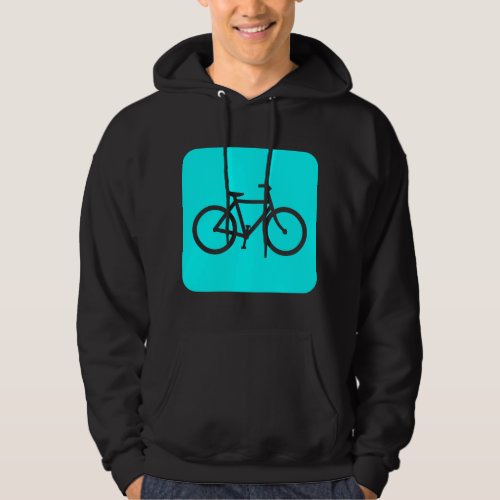 Bicycle Sign _ Cyan Hoodie