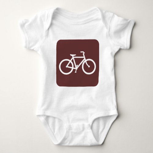 Bicycle Sign _ Dark Brown Baby Bodysuit