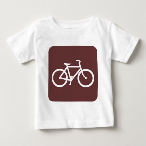 Bicycle Sign _ Dark Brown Baby T_Shirt