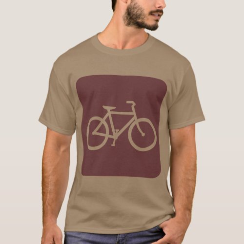 Bicycle Sign _ Dark Brown T_Shirt