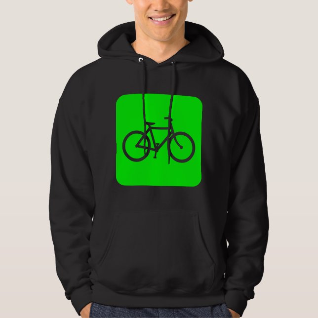 Bicycle Sign - Green Hoodie (Front)