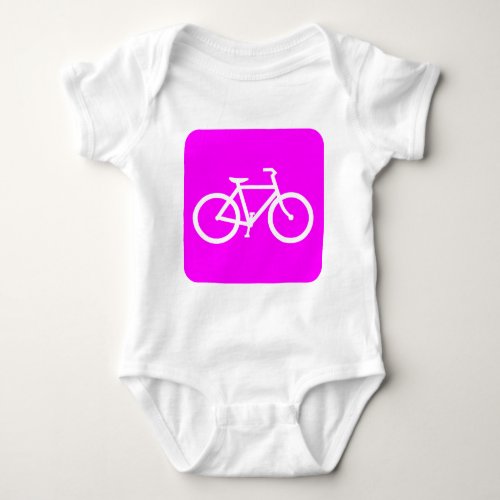 Bicycle Sign _ Magenta Baby Bodysuit