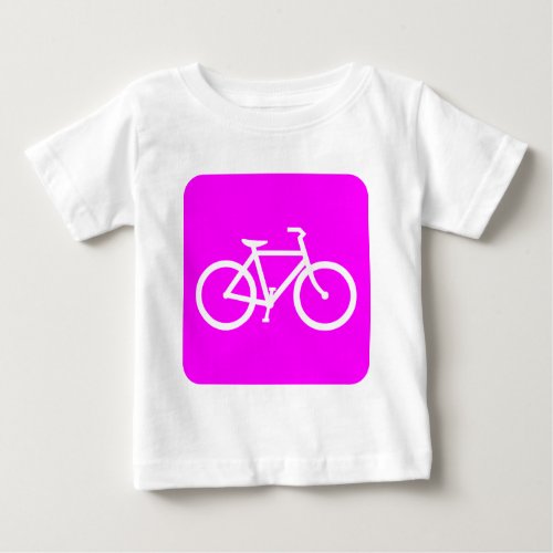 Bicycle Sign _ Magenta Baby T_Shirt