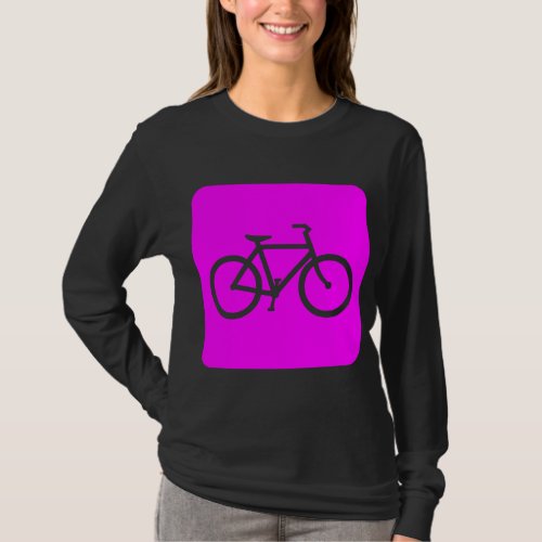 Bicycle Sign _ Magenta T_Shirt