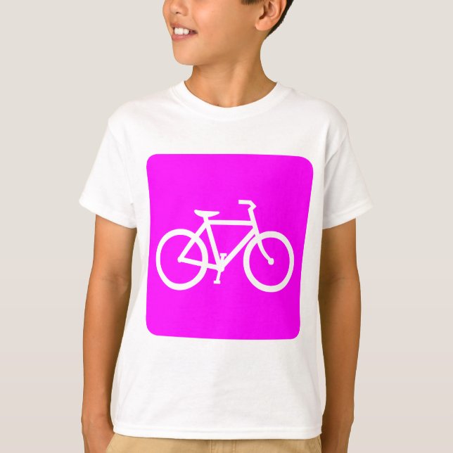 Bicycle Sign - Magenta T-Shirt (Front)