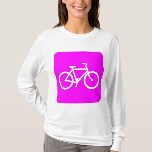 Bicycle Sign _ Magenta T_Shirt