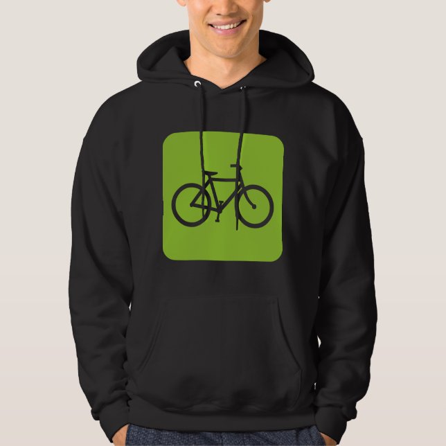 Bicycle Sign - Martian Green Hoodie (Front)