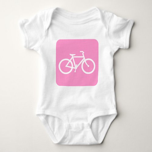 Bicycle Sign _ Pink Baby Bodysuit