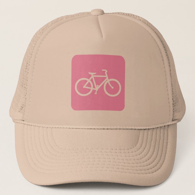 Bicycle Sign - Pink Trucker Hat (Front)