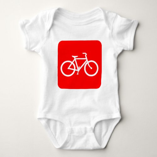 Bicycle Sign _ Red Baby Bodysuit