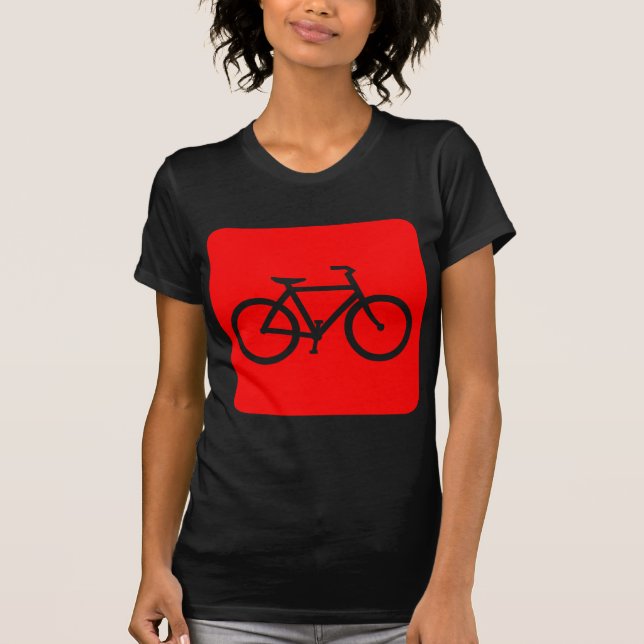 Bicycle Sign - Red T-Shirt (Front)
