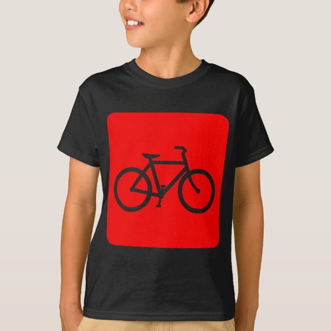 Bicycle Sign - Red T-Shirt (Front)