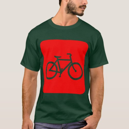 Bicycle Sign _ Red T_Shirt