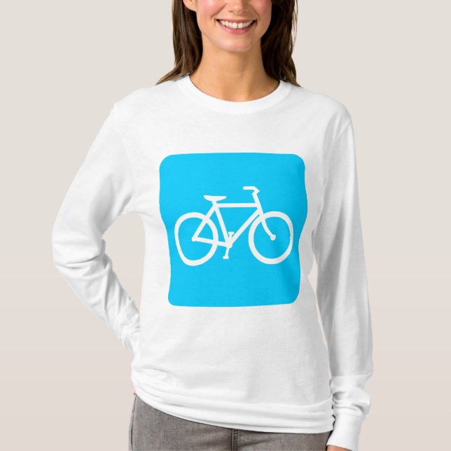 Bicycle Sign - Sky Blue T-Shirt (Front)