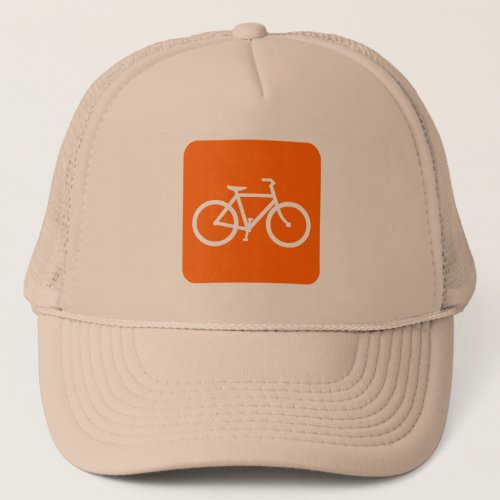 Bicycle Sign _ White Trucker Hat