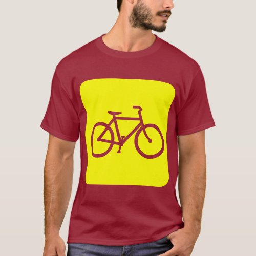 Bicycle Sign _ Yellow T_Shirt