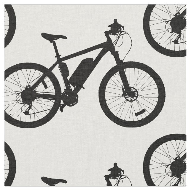 Bicycle Silhouette 2 Fabric (Close Up)