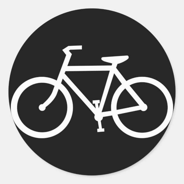 bicycle silhouette classic round sticker (Front)