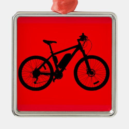 Bicycle Silhouette Metal Ornament