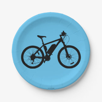 Bicycle Silhouette Paper Plates