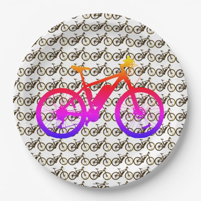 Bicycle Silhouette Paper Plates (Front)