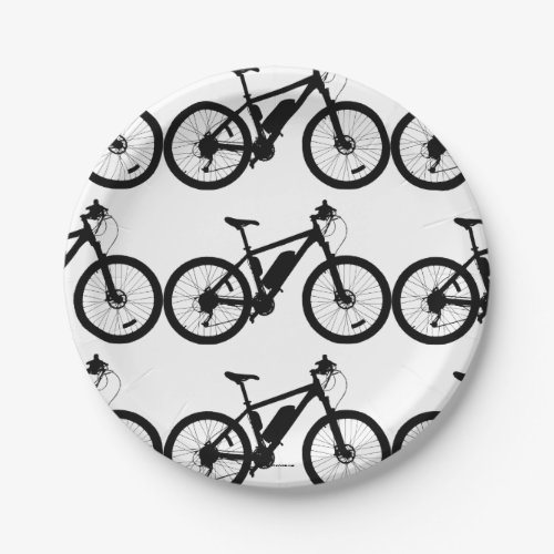 Bicycle Silhouette Paper Plates