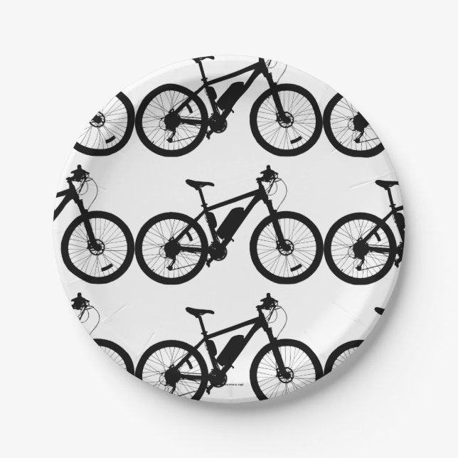 Bicycle Silhouette Paper Plates (Front)