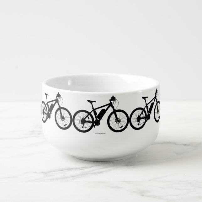 Bicycle Silhouette Soup Mug (Front)