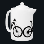 Bicycle Silhouette Teapot<br><div class="desc">Bicycle Silhouette derived from an image on Pixabay.</div>