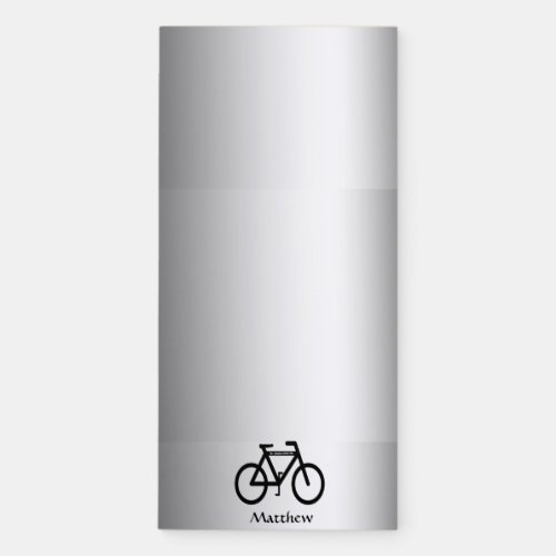 Bicycle Silver Black Magnetic Fridge Notepad