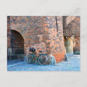 Bicycle, St. Nicholas Church, Copenhagen, Denmark Postcard