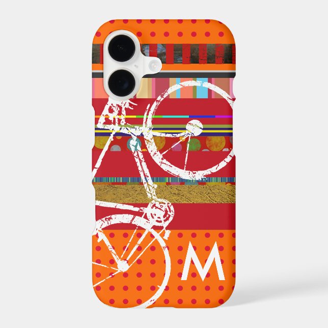 Bicycle, stripes and custom initial Case-Mate iPhone case (Back)