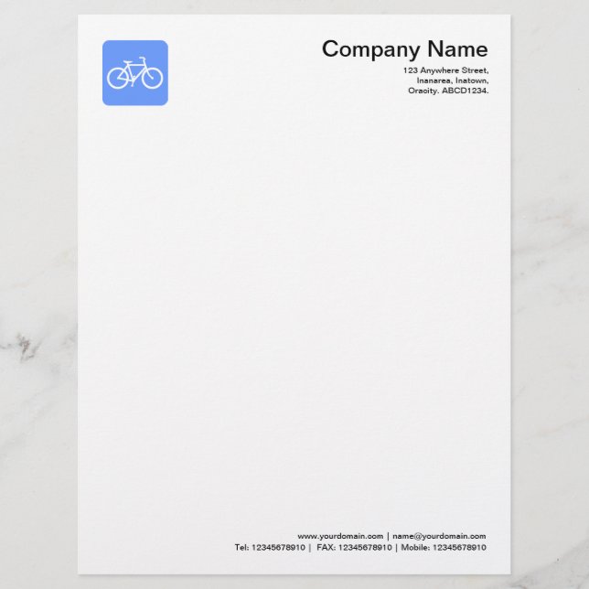 Bicycle Symbol - Baby Blue Letterhead (Front)