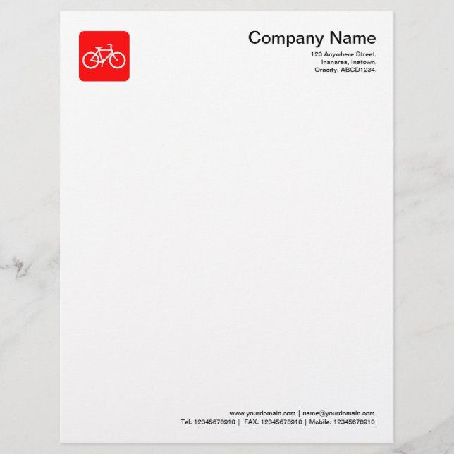 Bicycle Symbol - Red Letterhead (Front)