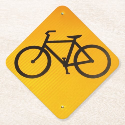 Bicycle Symbol Road Sign Paper Coaster