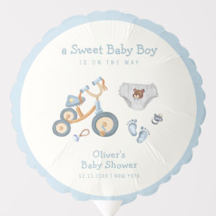 Bicycle Teddy Bear Toys Nursery Boy Baby Shower  Balloon