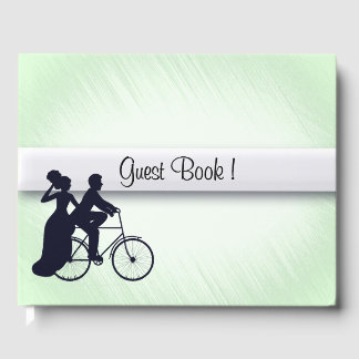 Bicycle Theme Wedding Invitation Mint Guest Book