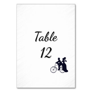 Bicycle Theme Wedding Invitation White Table Number