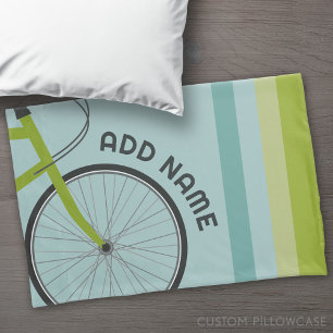 Bicycle Theme with Custom Text Pillow Case