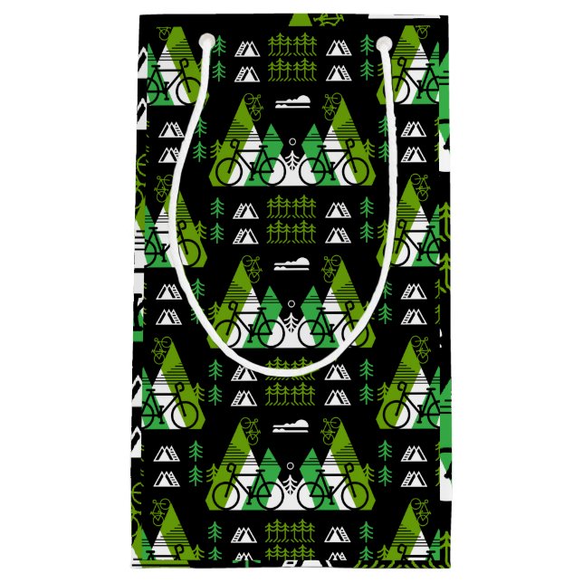 Bicycle-Themed Present Print Small Gift Bag (Front)