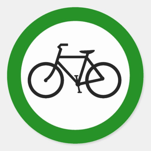 Bicycle Traffic Highway Sign Classic Round Sticker