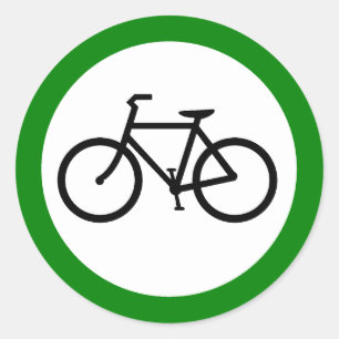 Bicycle Traffic Highway Sign Classic Round Sticker